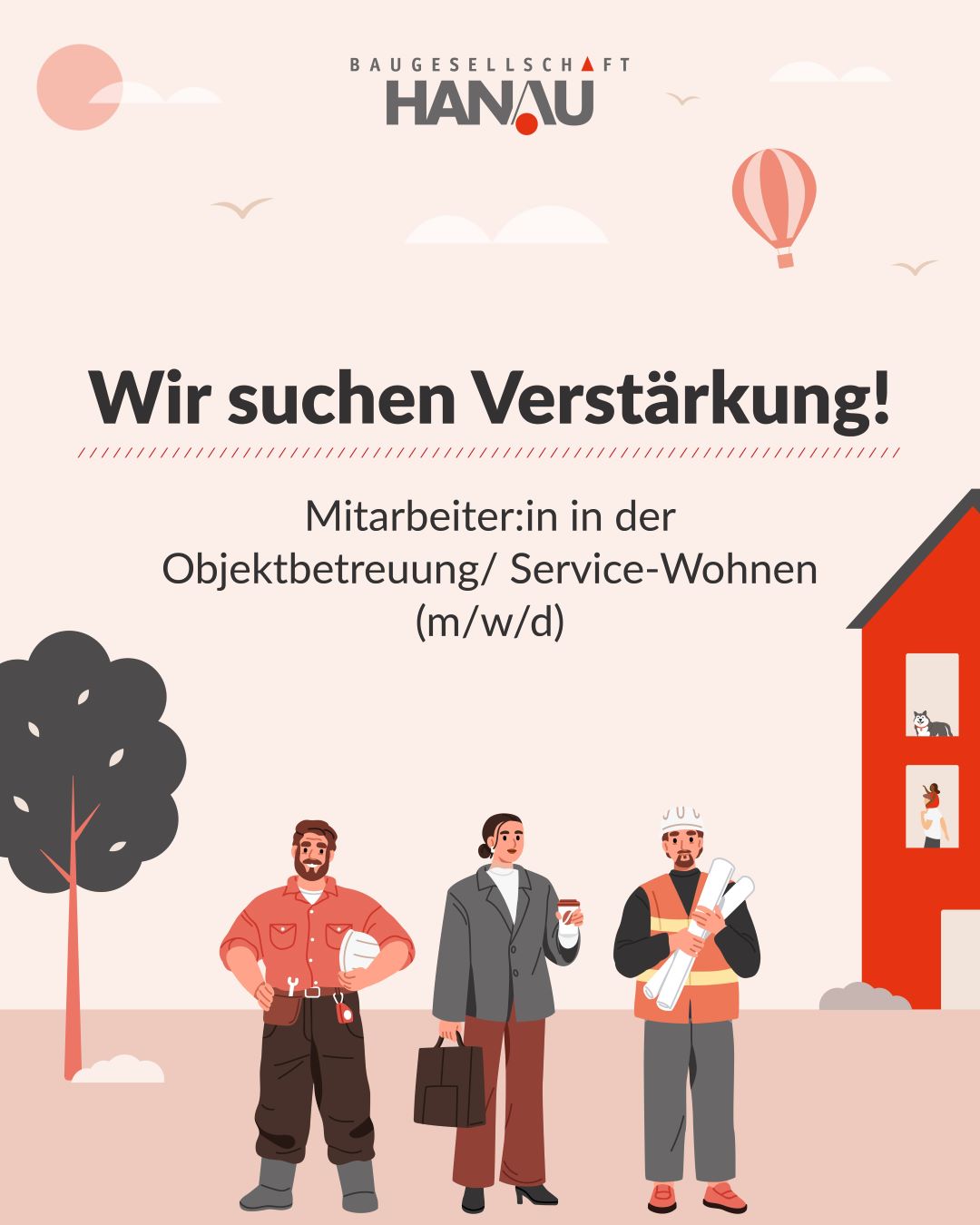 Mitarbeiter:in in der Objektbetreuung/ Service-Wohnen (m/w/d) - Baugesellschaft Hanau